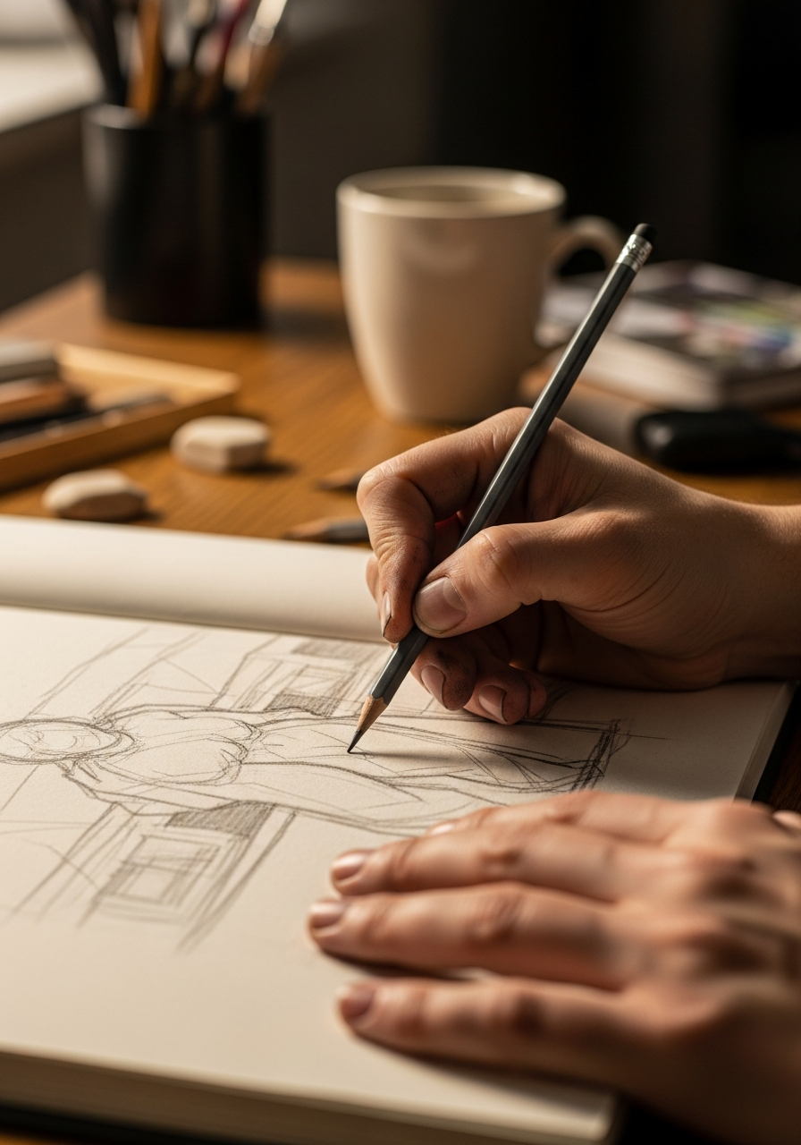 Процесс обучения скетчингу